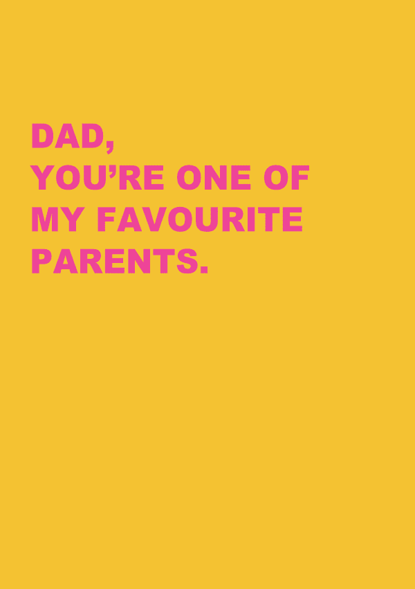 one of my favourite parents father's day card