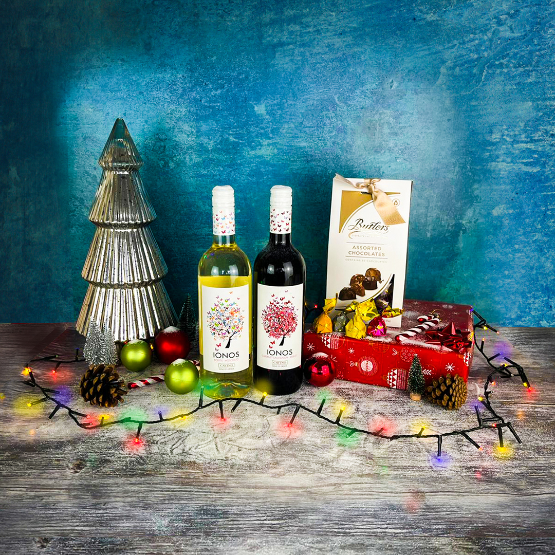 wine and chocolates christmas gift