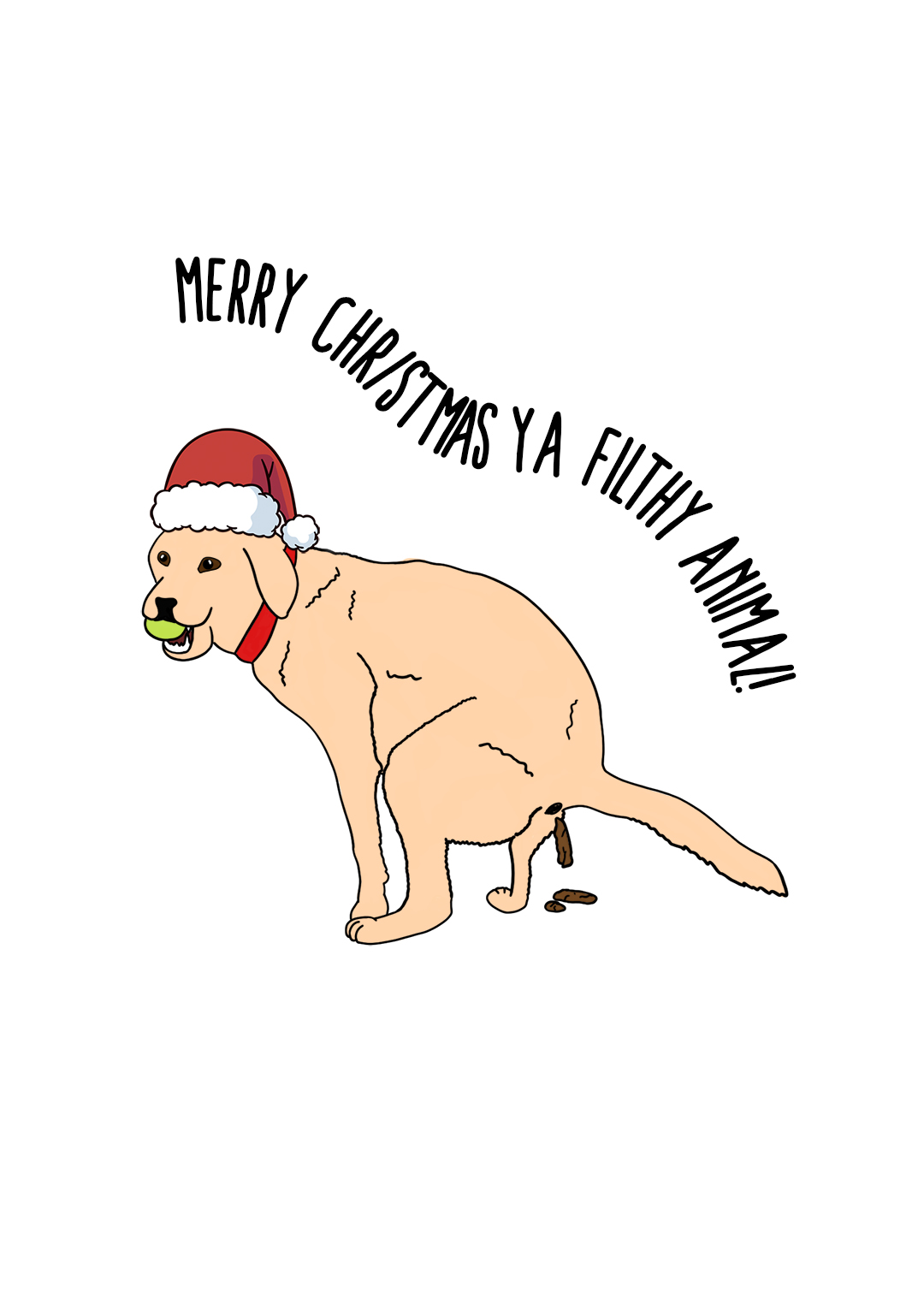 rude dog christmas card