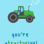 tractor valentine's day card