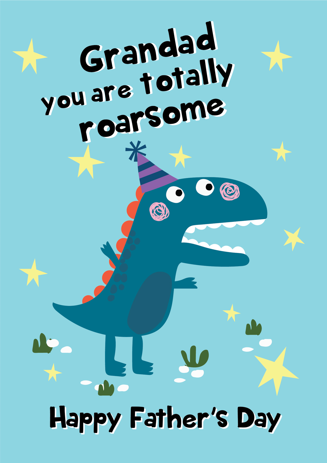 Dinosaur Father's Day Card Roarsome Father's Day 