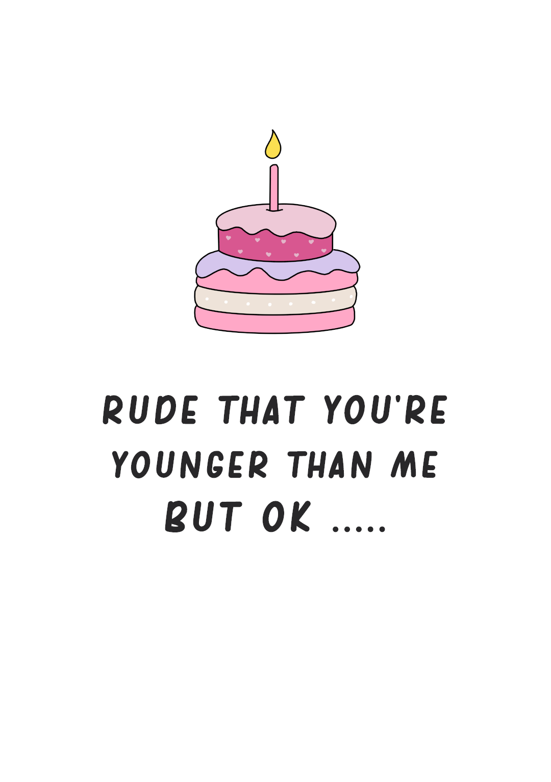 Rude That You're Younger Than Me Birthday Card