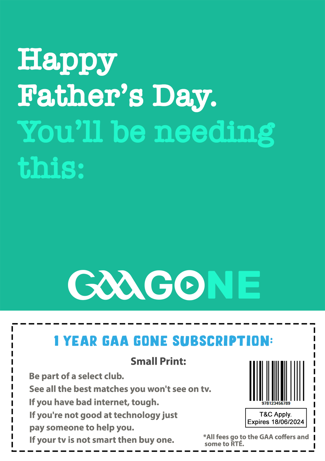 GAA Father's day card