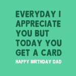 Every Day I Appreciate You Birthday Card