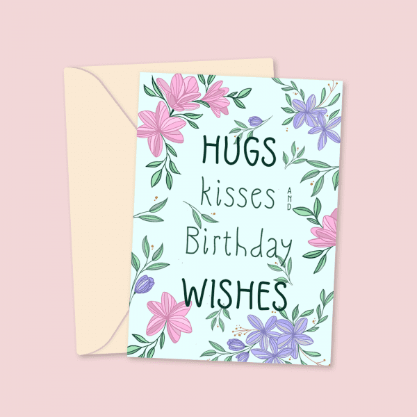 Hugs & Kisses Birthday Card