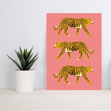 3 leopard pink print frame