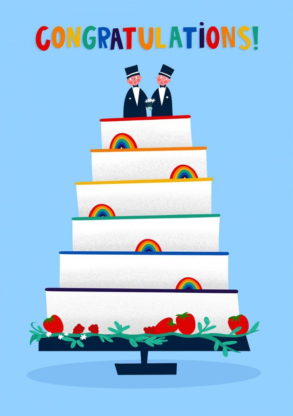 Congratulations Pride Wedding Cake Greetings Card