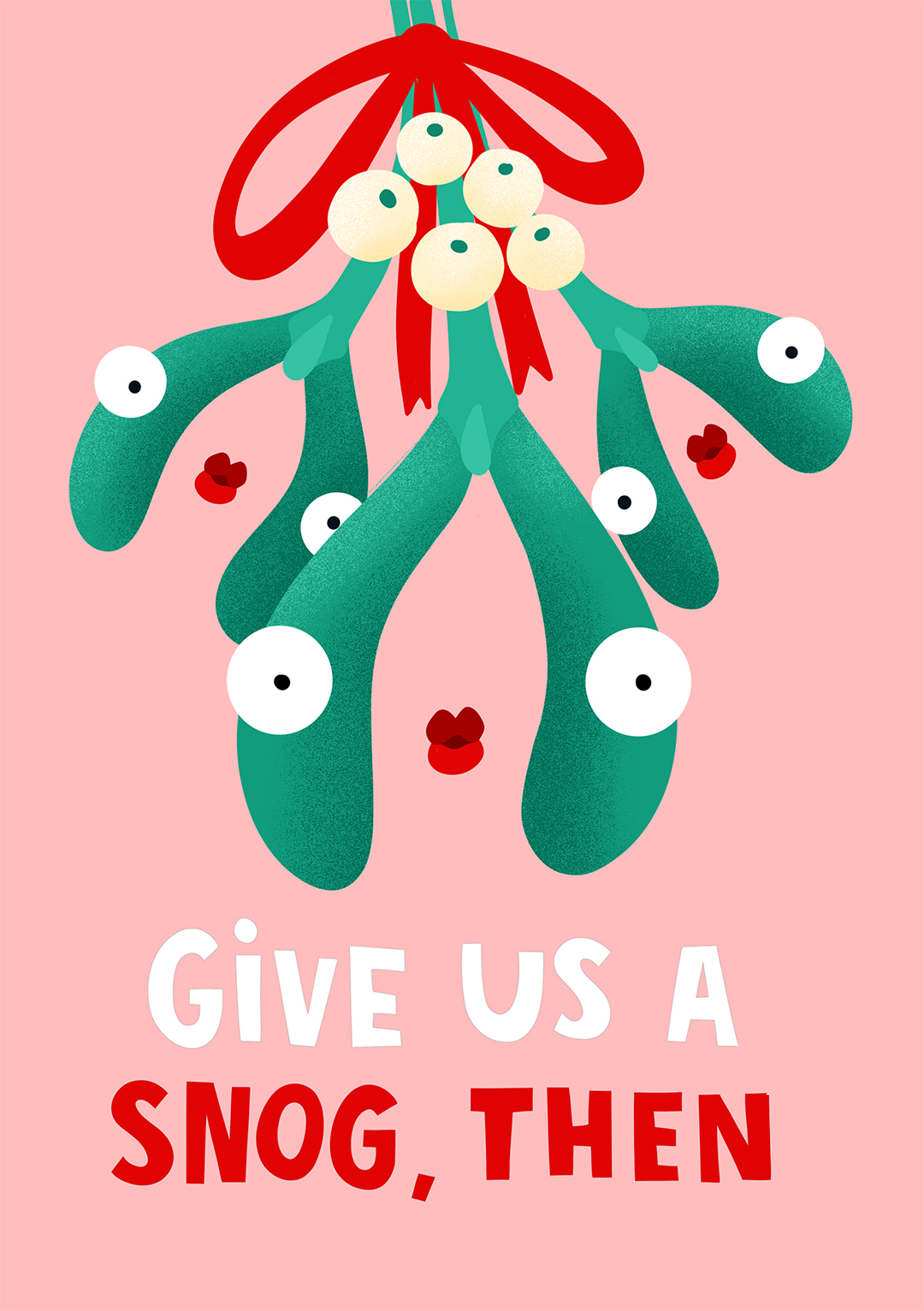 Give Us A Snog Christmas Card