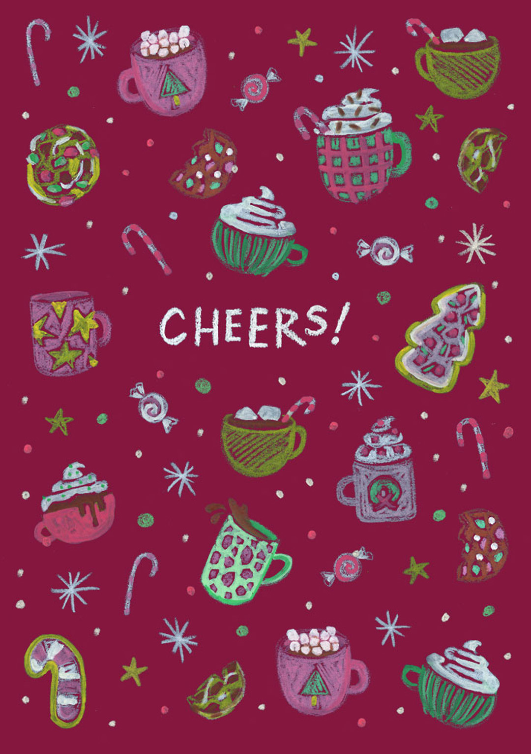 Cheers hot chocolate greetings card