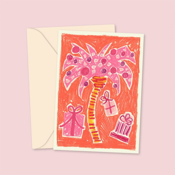 Palm Tree Presents Christmas Card