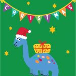 Merry Christmas Dinosaur Card
