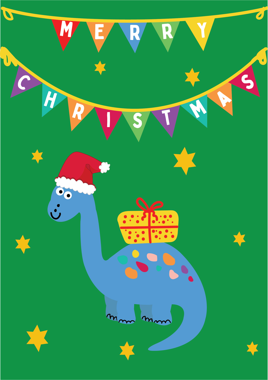 Merry Christmas Dinosaur Card