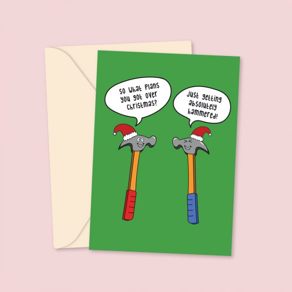 Getting Hammered Funny Christmas Card