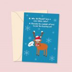 rudolf heating joke christmas card