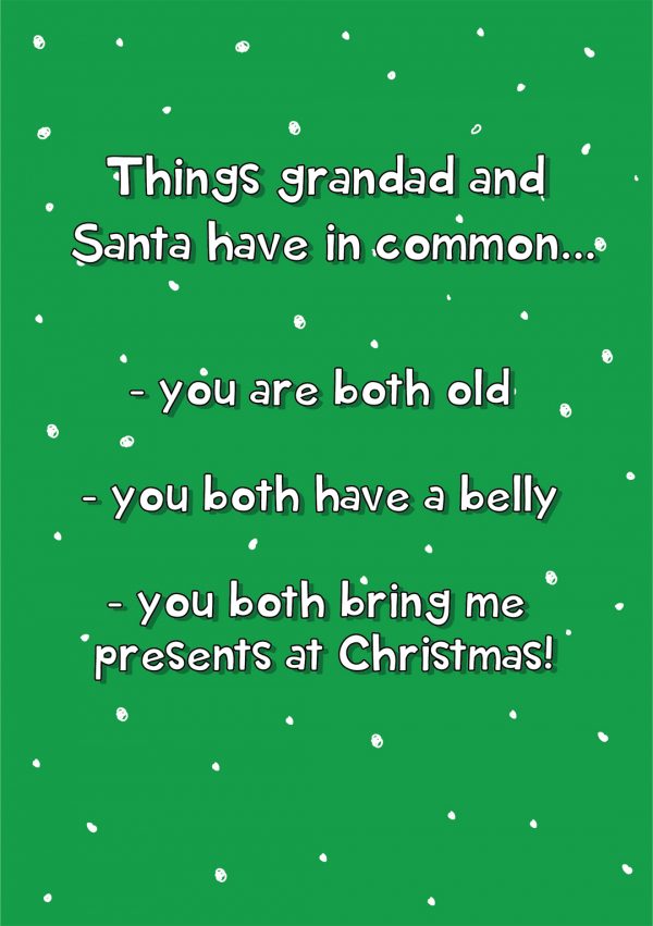 grandad and santa christmas card