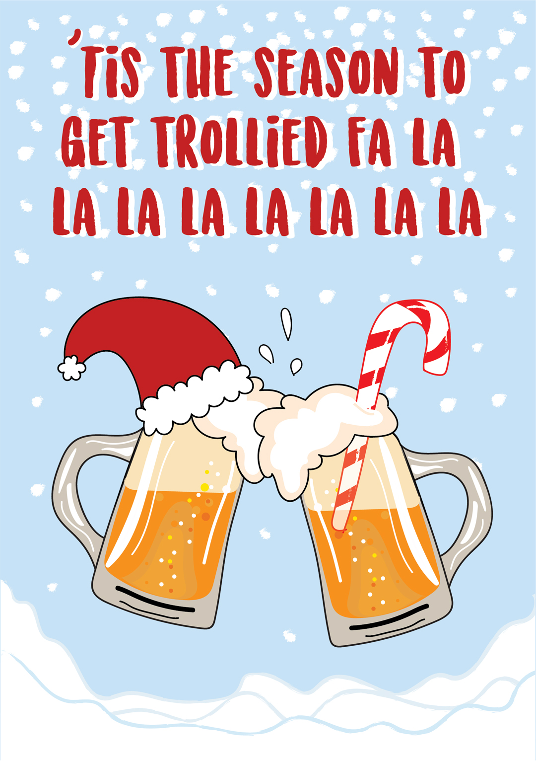 tis the season to get trollied fa la la christmas card