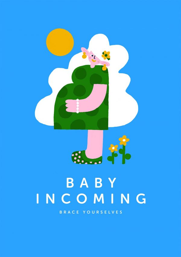 baby incoming greeting card