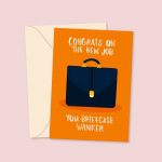 briefcase new job greeting card