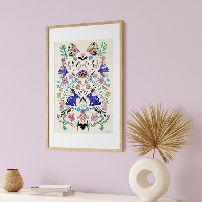colour folk print frame