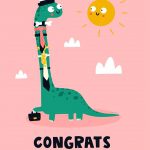 congrats on your new job dinosaur greeting card