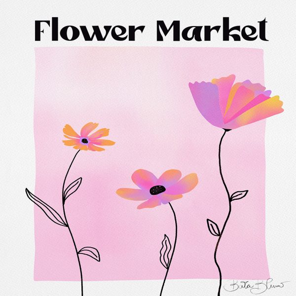 flower market pink print
