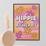 hippie at heart print