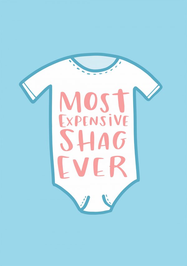 most expensive shag ever new baby greeting card