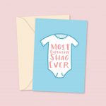 most expensive shag ever new baby greeting card
