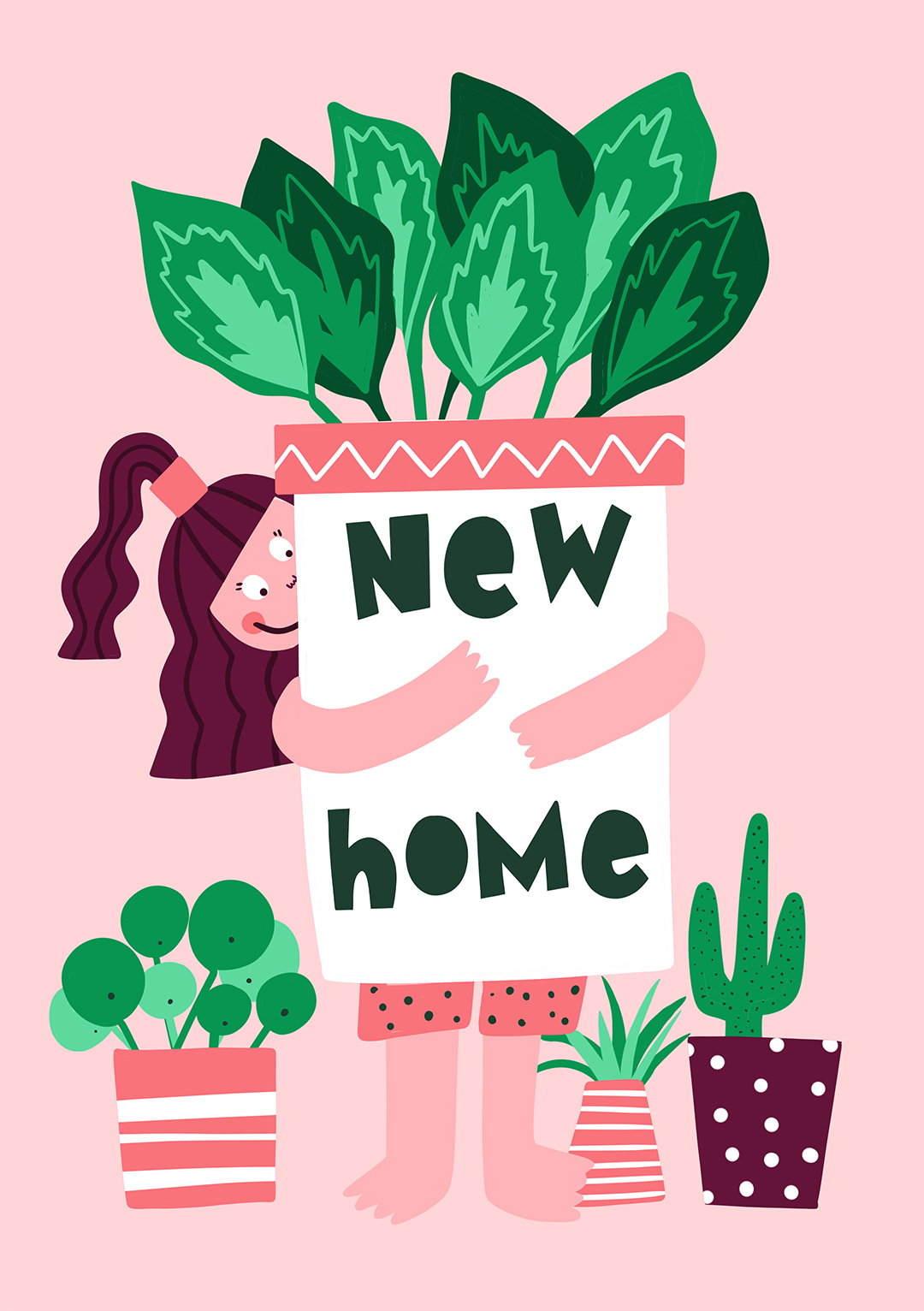 new home plant greeting card