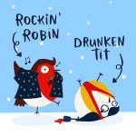 Rockin' Robin Drunken Tit Funny Christmas Card