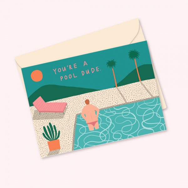 Pool Dude Greetings Card