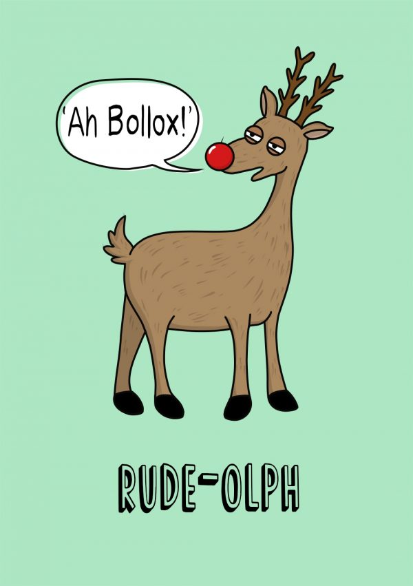 rude olph funny christmas card