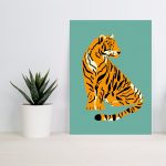 tiger teal print