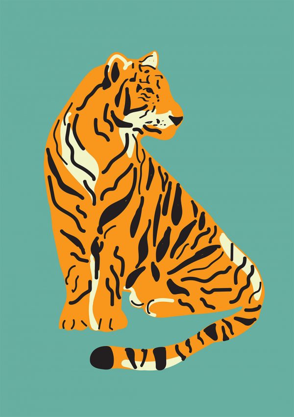 tiger teal print