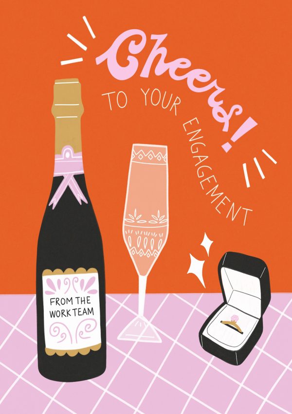 Cheers To Your Engagement Greetings Card