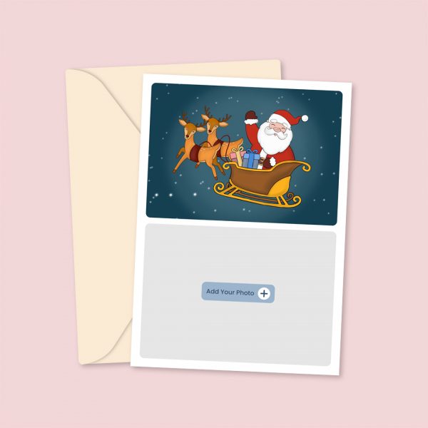 santa sleigh customized card
