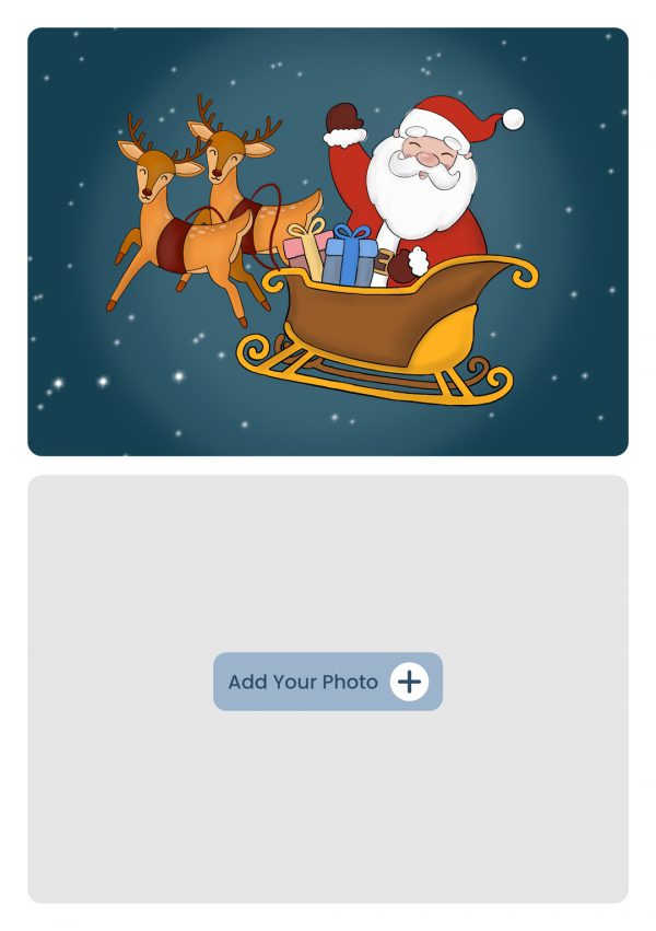 santa sleigh customized card