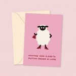 mutton dressed as lamb greeting card