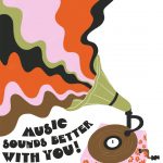 music sounds better with you greeting card