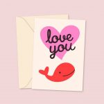 love you little whale greeting card