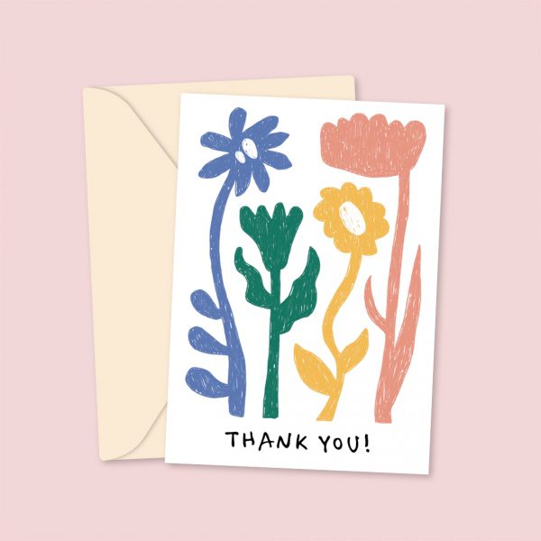 thank you flower card