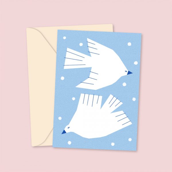 2 doves christmas card