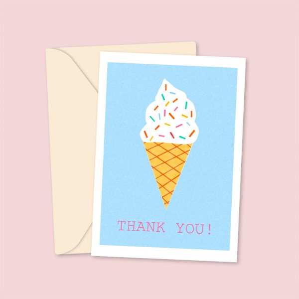 thank you ice cream greetings card