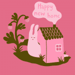 happy new home snail card
