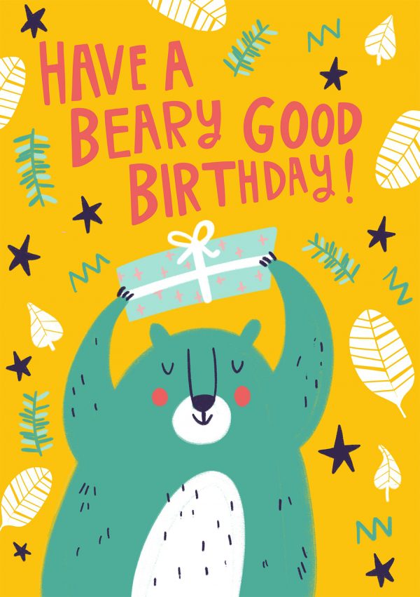 beary good birthday greeting card