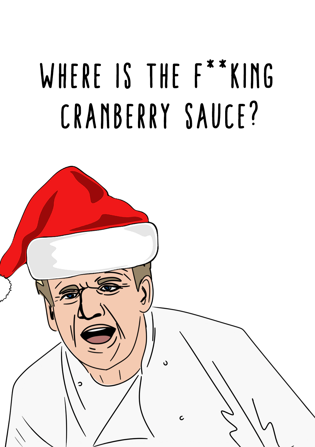 cranberry sauce gordon ramsey inspired christmas card