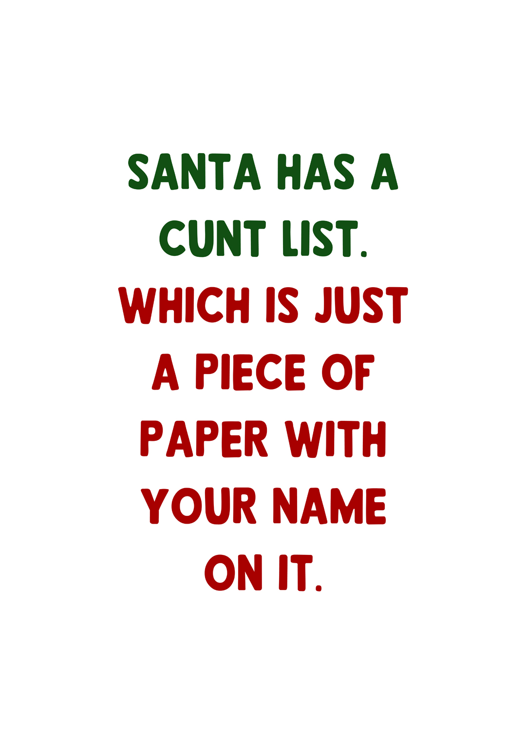 santa list christmas card