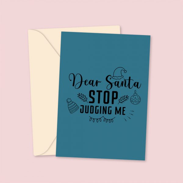 stop judging me christmas card