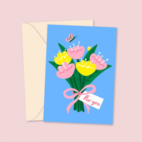 for you flower bouquet greeting card