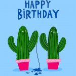 happy birthday cactus card